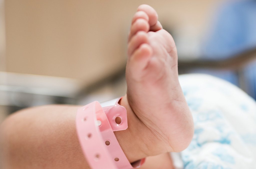 Newborn baby foot - pre and post natal care physiotherapy.